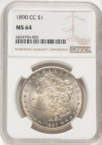1890-CC Morgan Dollar NGC MS64 (507631017)