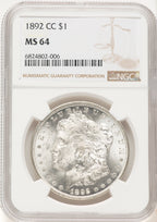 1892-CC Morgan Dollar NGC MS64 (507631019)