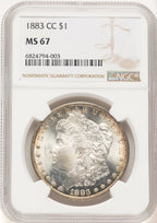 1883-CC Morgan Dollar NGC MS67 (507631037)