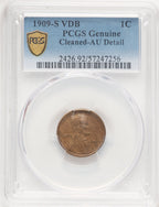 1909-S 1C VDB BN Genuine Lincoln Cent Genuine PCGS AU50 (507638173)