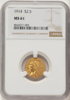 1914 $2.50 Indian Quarter Eagle NGC MS61