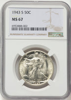 1943-S 50C Walking Liberty Half Dollar NGC MS67