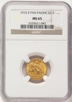 1915-S $2.50 Panama-Pacific Quarter Eagle Commemorative Gold NGC MS65 (507658009)