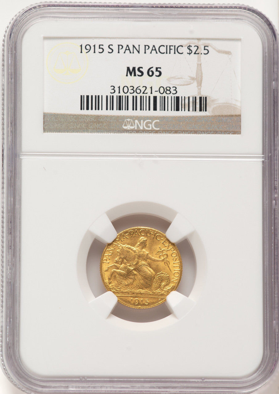 1915-S $2.50 Panama-Pacific Quarter Eagle Commemorative Gold NGC MS65 (507658009)