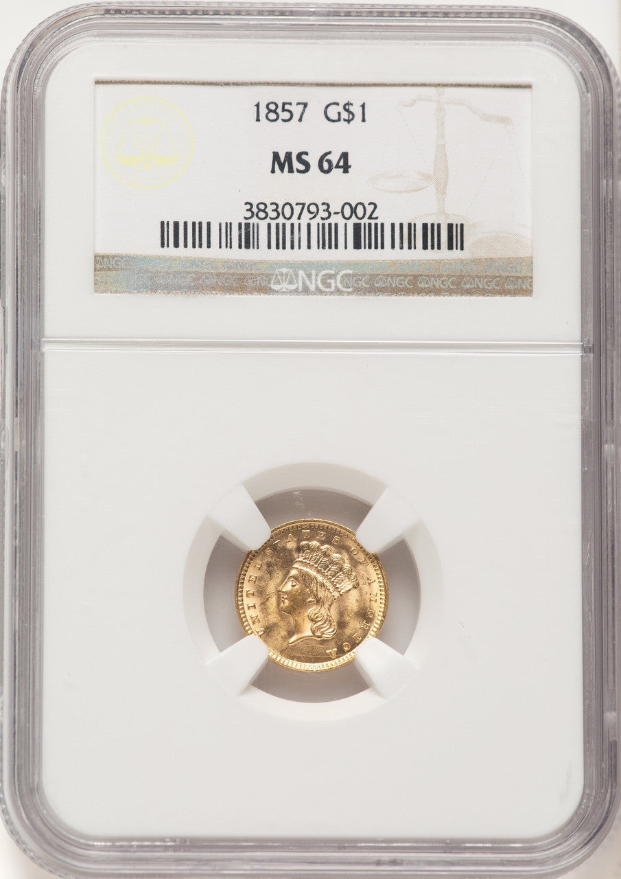 1857 G$1 Gold Dollar NGC MS64 (507658011)