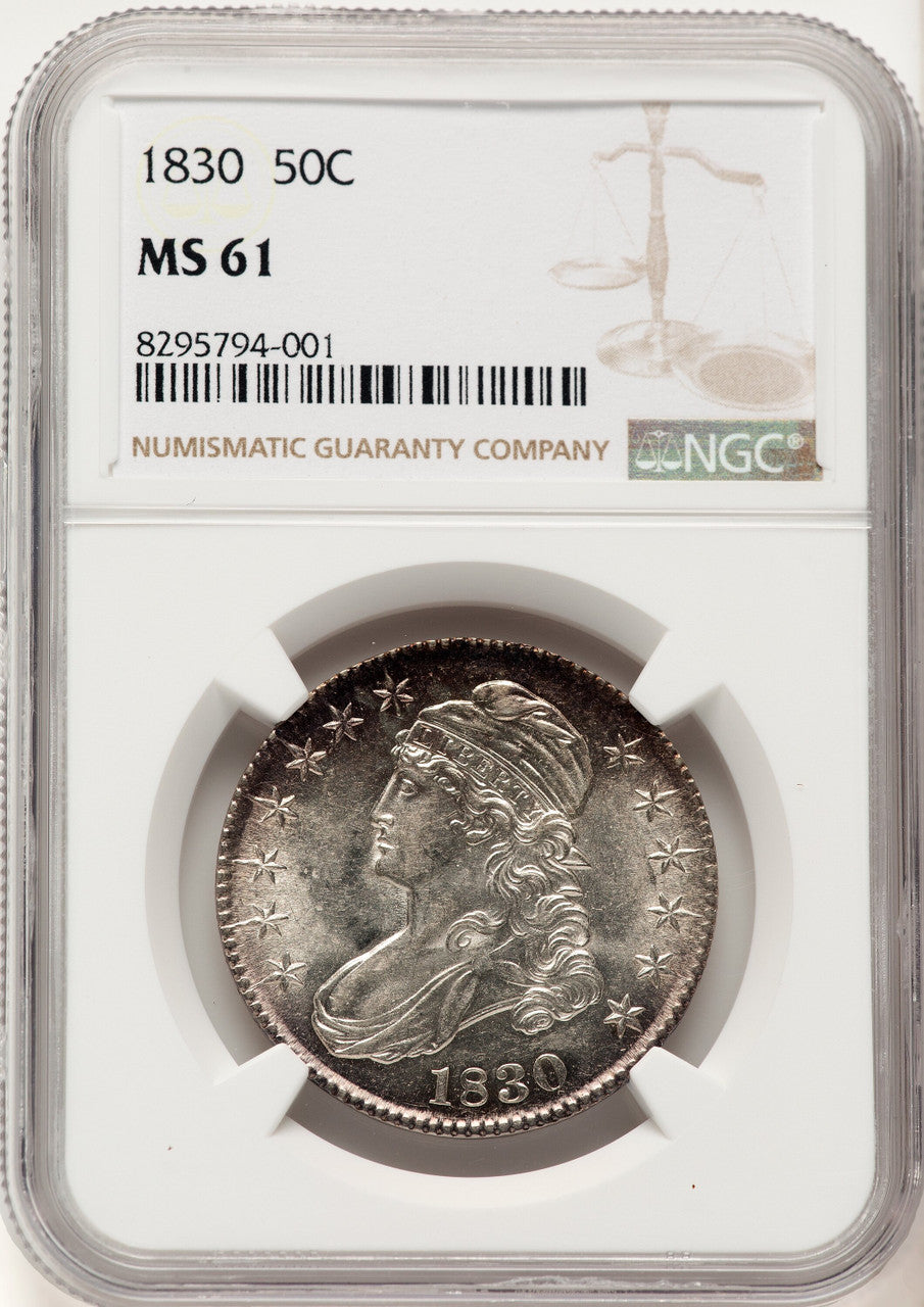 1830 50C Small 0 Bust Half Dollar NGC MS61