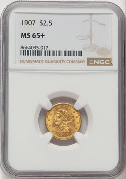 1907 $2.50 Liberty Quarter Eagle NGC MS65+