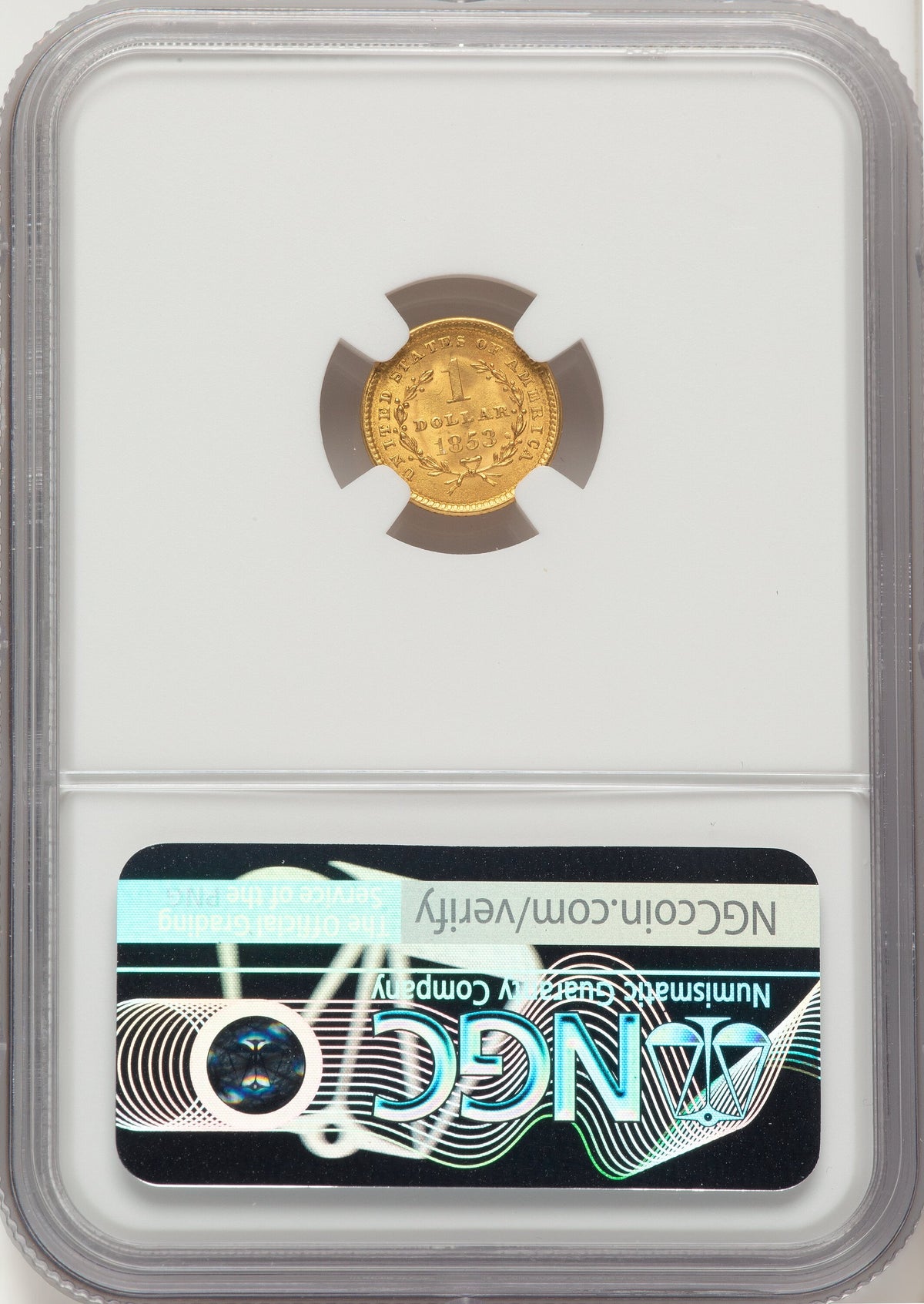 1853 G$1 CAC Gold Dollar NGC MS64