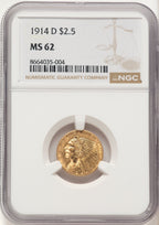 1914-D $2.50 Indian Quarter Eagle NGC MS62