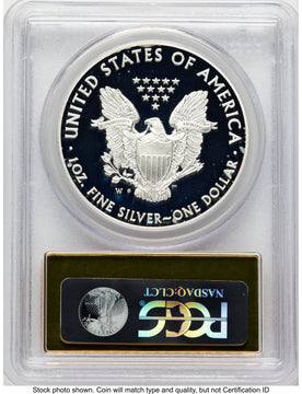 2014-W Proof Silver Eagle 1 oz FS Gold Foil PCGS PR70