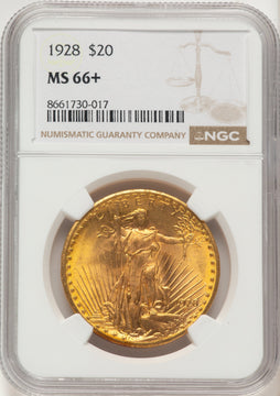 1928 $20 Saint-Gaudens Double Eagle NGC MS66+