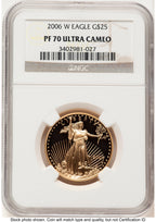 2006-W Proof Gold Eagle 1/2 oz Brown Label NGC PF70