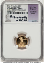 2016-W Proof Gold Eagle 1/10 oz FDI Elizabeth Jones NGC PF70