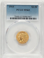 1915 $2.50 Indian Quarter Eagle PCGS MS62