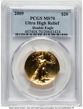 2009 G$20 Ultra High Relief Blue Label PCGS MS70