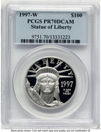 1997-W Proof Platinum Eagle 1 oz Blue Label PCGS PR70
