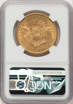 1863-S $20 Liberty Double Eagle NGC AU53