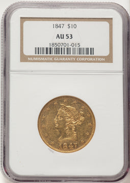1847 $10 Liberty Eagle NGC AU53