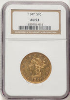 1847 $10 Liberty Eagle NGC AU53