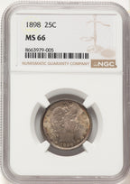 1898 25C Barber Quarter NGC MS66