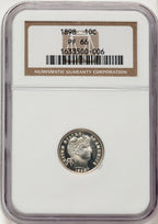1898 10C Proof Barber Dime NGC PR66