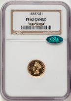 1883 G$1 CA CAC Proof Gold Dollar NGC PR63