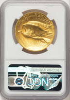 1907 $20 Wire Rim High Relief Double Eagle NGC MS63