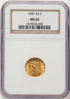 1905 $2.50 Liberty Quarter Eagle NGC MS65