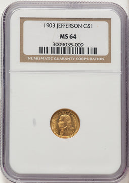 1903 G$1 JEFF Commemorative Gold NGC MS64