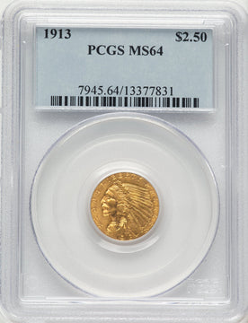 1913 $2.50 Indian Quarter Eagle PCGS MS64