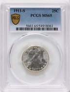 1911-S 25C Barber Quarter PCGS MS65