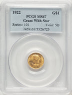 1922 G$1 Grant With Star Commemorative Gold PCGS MS67