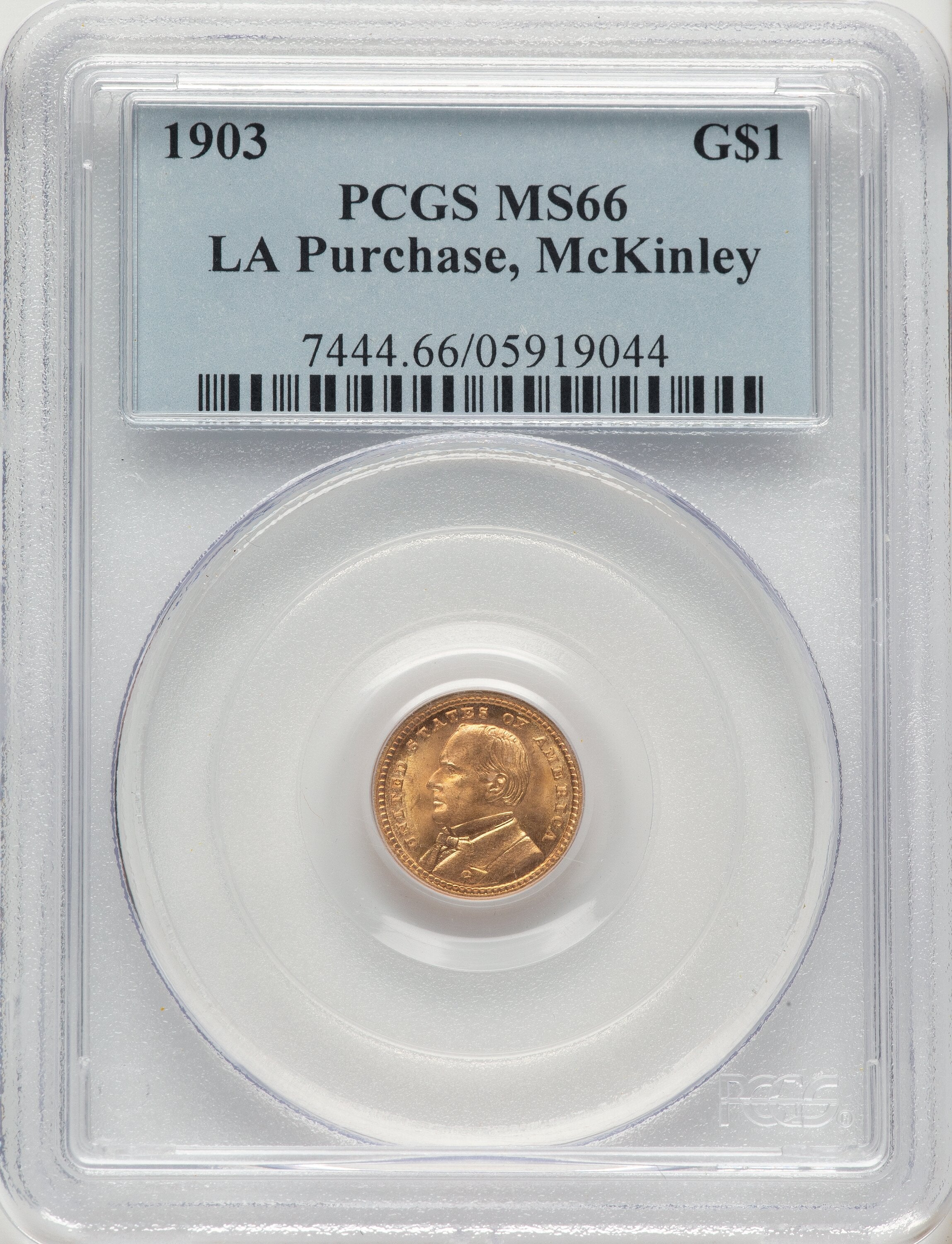 1903 G$1 MCKIN Commemorative Gold PCGS MS66