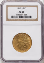 1913-S $10 Indian Eagle NGC AU50