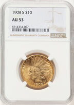 1908-S $10 Indian Eagle NGC AU53