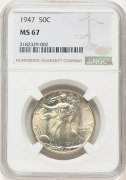 1947 50C Walking Liberty Half Dollar NGC MS67