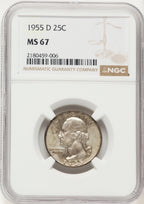 1955-D 25C Washington Quarter NGC MS67