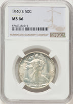 1940-S 50C Walking Liberty Half Dollar NGC MS66