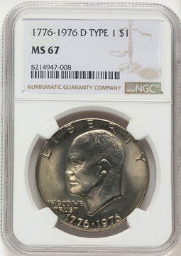 1976-D $1 T1 Eisenhower Dollar NGC MS67