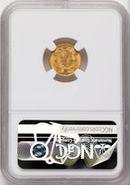 1856 G$1 Slanted 5 Gold Dollar NGC MS63