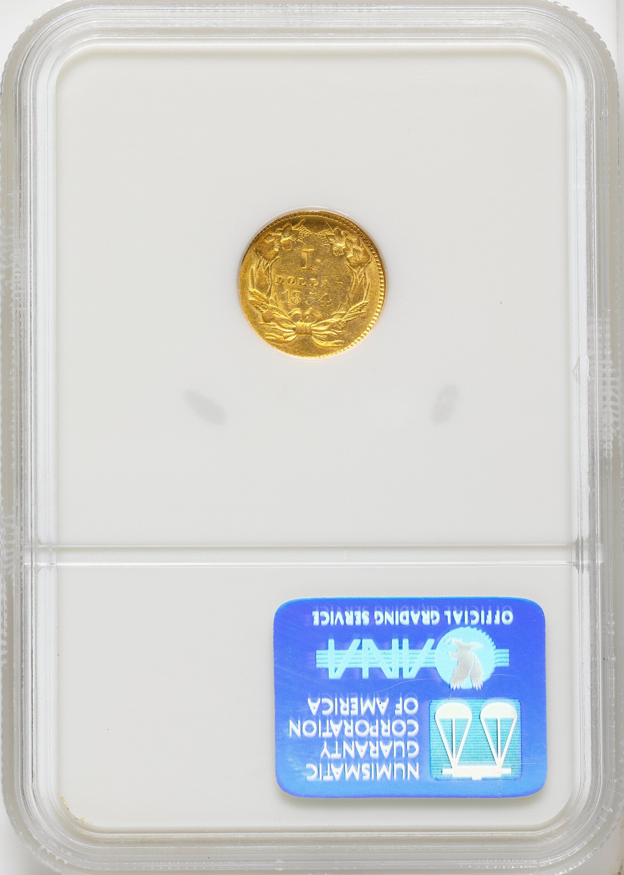 1854 G$1 Type Two Gold Dollar NGC AU58