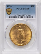 1920 $20 Saint-Gaudens Double Eagle PCGS MS64