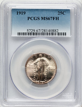 1919 25C FH Standing Liberty Quarter PCGS MS67