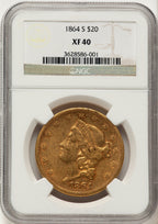1864-S $20 Liberty Double Eagle NGC XF40