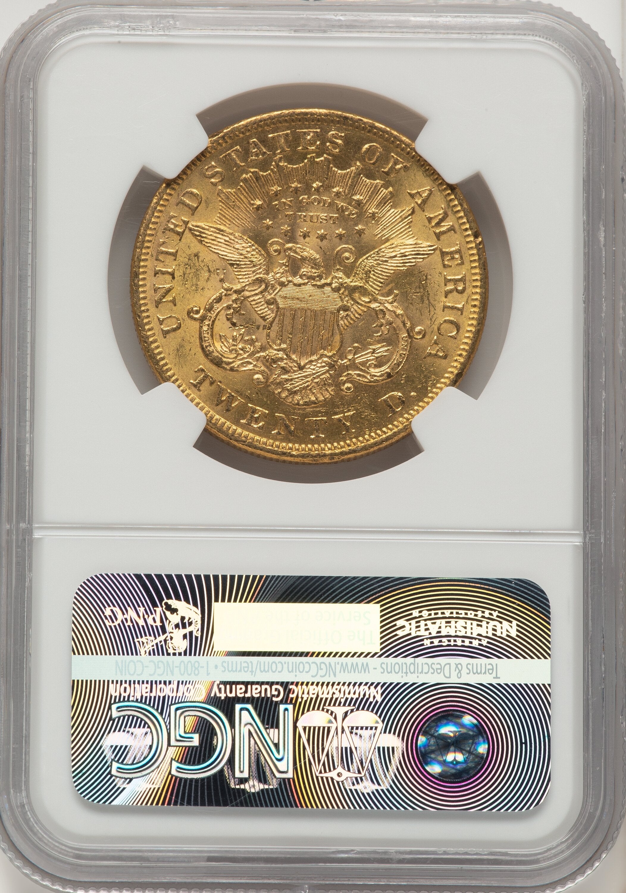 1873 $20 OPEN 3 CAC Liberty Double Eagle NGC MS61