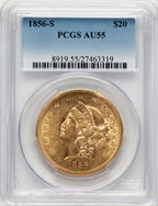 1856-S $20 Liberty Double Eagle PCGS AU55