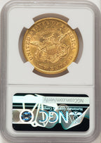 1854 $20 Small Date Liberty Double Eagle NGC AU53