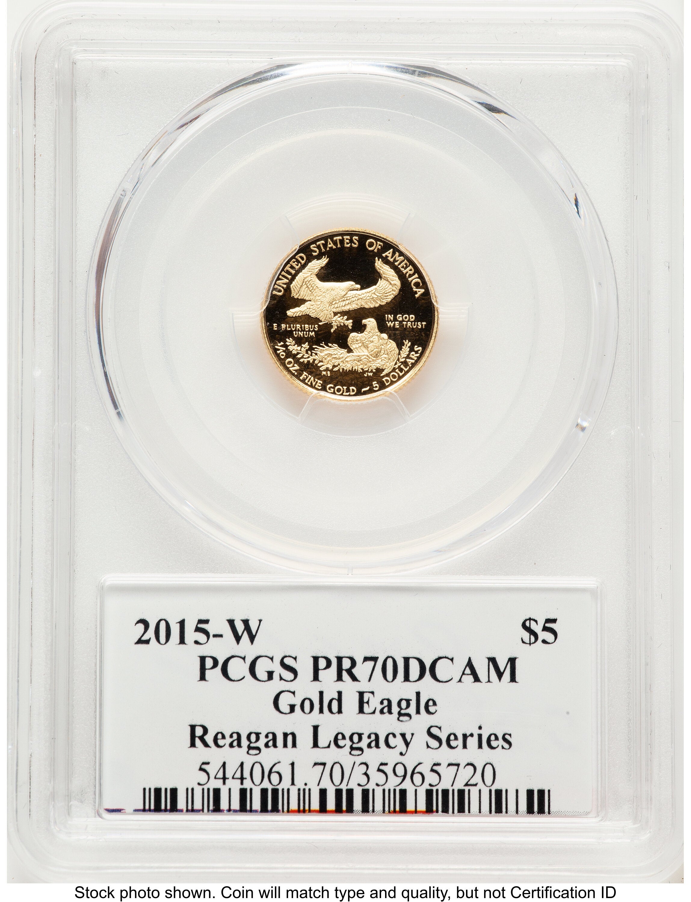 2015-W Proof Gold Eagle 1/10 oz Reagan Legacy Series Michael Reagan PCGS PR70