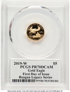 2019-W Proof Gold Eagle 1/10 oz FDI Reagan Legacy Series Michael Reagan PCGS PR70
