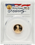 2020-W Proof Gold Eagle 1/10 oz FDI Reagan Legacy Series Michael Reagan PCGS PR70